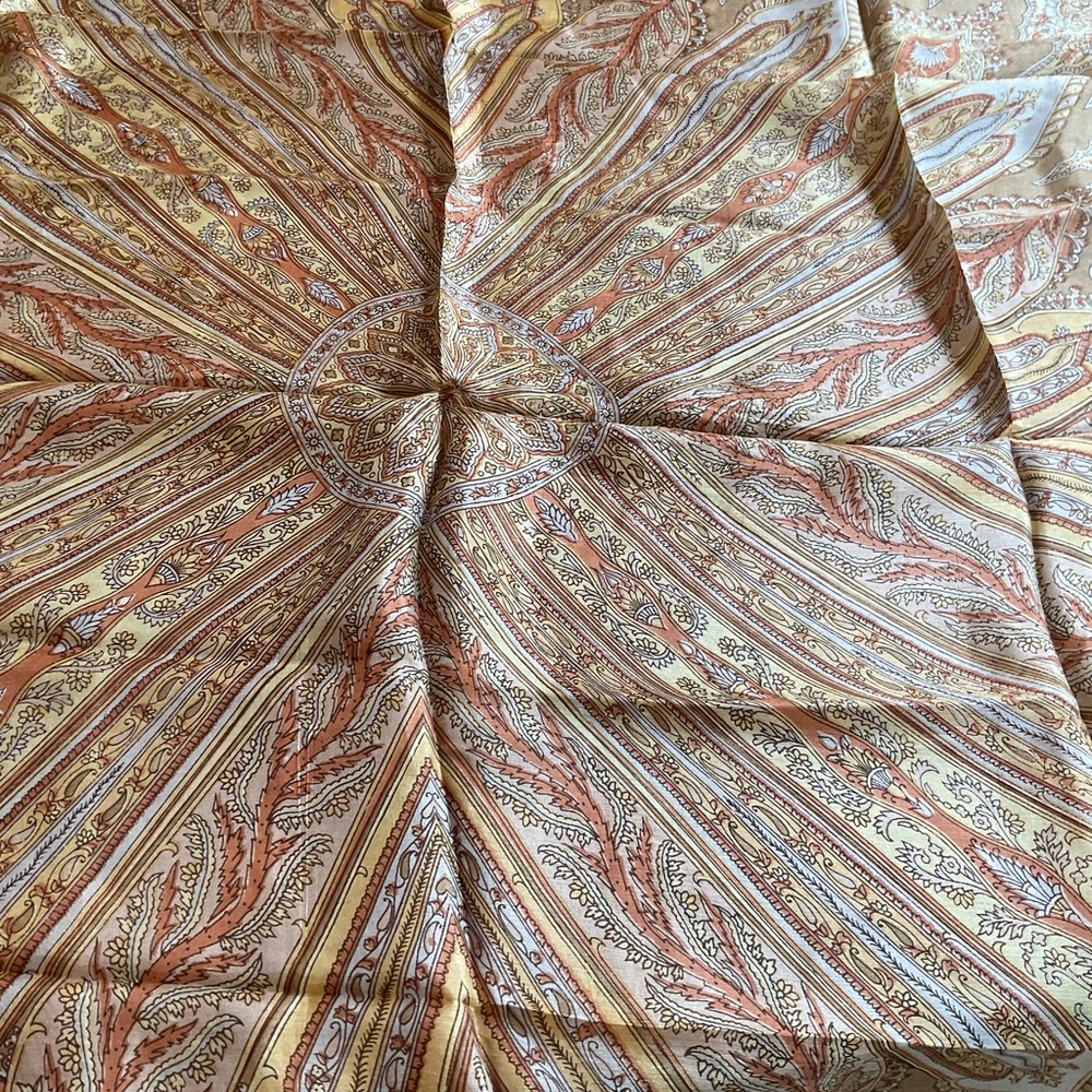 PRINCE SILKS 100% Silk Scarf - Made in Kashmir Gorgeous Fall Colors 40 x 40” NWT - Picture 7 of 10